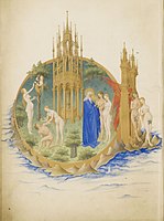 S. 253, Brüder von Limburg, Garten Eden, ill. in: Très Riches Heures du Duc de Berry (fol. 25v), Chantilly, Musée Condé