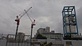 Construction site after demolition of the former Shibuya ward office and Shibuya public hall.