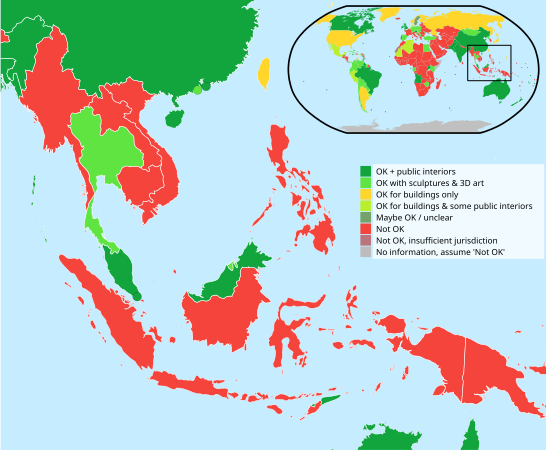 FoP statuses in Southeast Asia