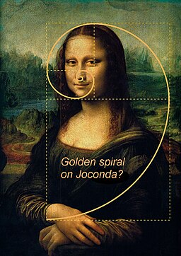 Golden spiral on Joconda