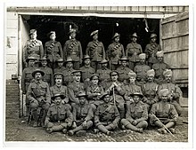 A group of soldiers from the Indian Corps who had been mentioned in dispatches during fighting on the Western Front Group of all ranks 2-2 Gurkhas, 9th Gurkhas and 6th Jats who have received honours or been mentioned in dispatches in this war (St Floris, France). Photographer- H. D. Girdwood. (13875766075).jpg