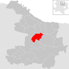 Poloha obce Guntersdorf v okrese Hollabrunn (klikacia mapa)