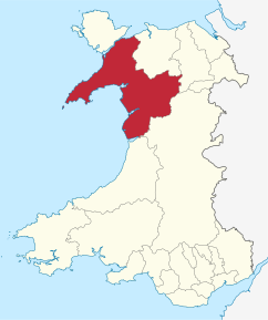 Poziția regiunii Gwynedd principal area