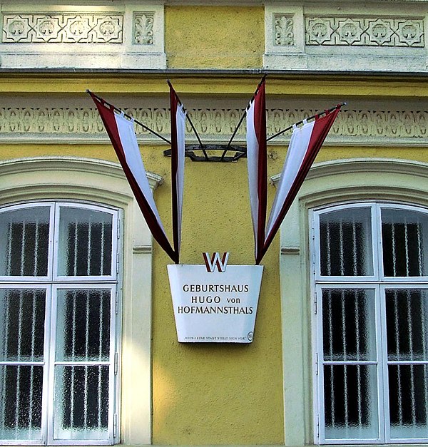 The house where Hofmannsthal was born, at Salesianergasse 12, Landstraße, Vienna 3