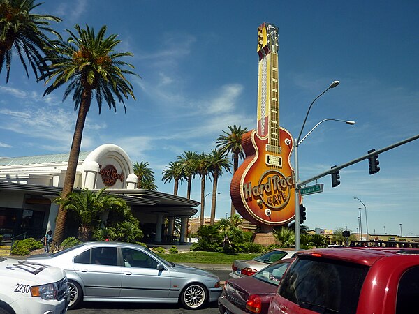 Hard Rock Cafe and guitar sign