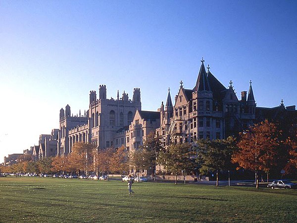 View of the University of Chicago from the Midway Plaisance