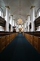 Helligåndskirken. Interior, portrait format, wide angle.