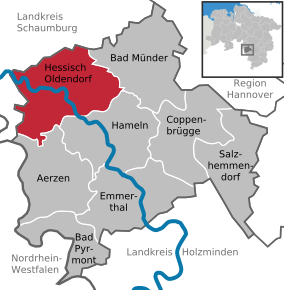 Poziția localității Hessisch Oldendorf