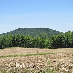 Distant view of Fort Hill State Memorial