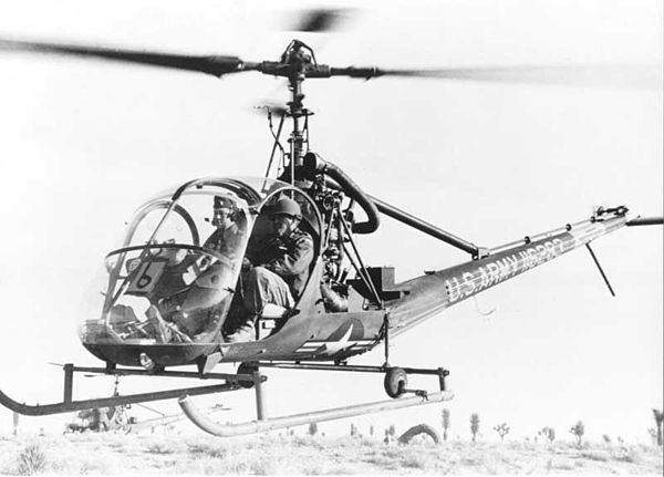 Hiller OH-23 Raven, three-place, light observation helicopter, similar to the one Thompson commanded during the massacre