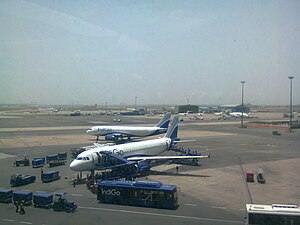 An IndiGo Airbus A320 ved Terminal 1D