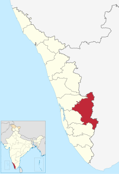 Localizacion del districte d'Idukki en Kerala