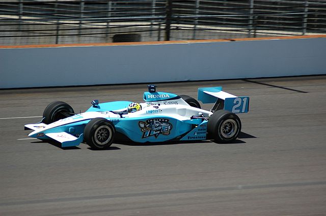 A Panoz GF09 Indycar Series chassis driven by Jaques Lazier during practice for the 2007 Indianapolis 500.