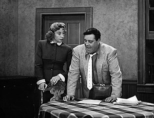 Jackie Gleason Audrey Meadows Ralph and Alice Kramden 1956.JPG