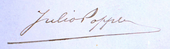 signature de Julius Popper