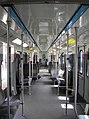 The (original) interior of a Class 82 EMU train.