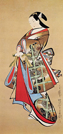 Kaigetsudō Dohan, Courtisane debout (peinture sur soie)