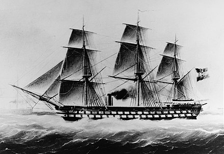 The Austrian ship-of-the-line Kaiser. Due to financial constraints, plans to convert her into an ironclad had to be delayed until after the Seven Weeks War.