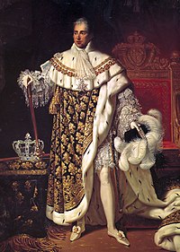 Charles X's personal philosophy was more in line with the Ultras than Louis XVIII's had been Karel X-Koning der Fransen.jpg