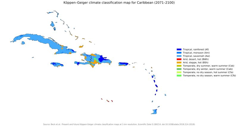 File:Koppen-Geiger Map Caribbean future.svg