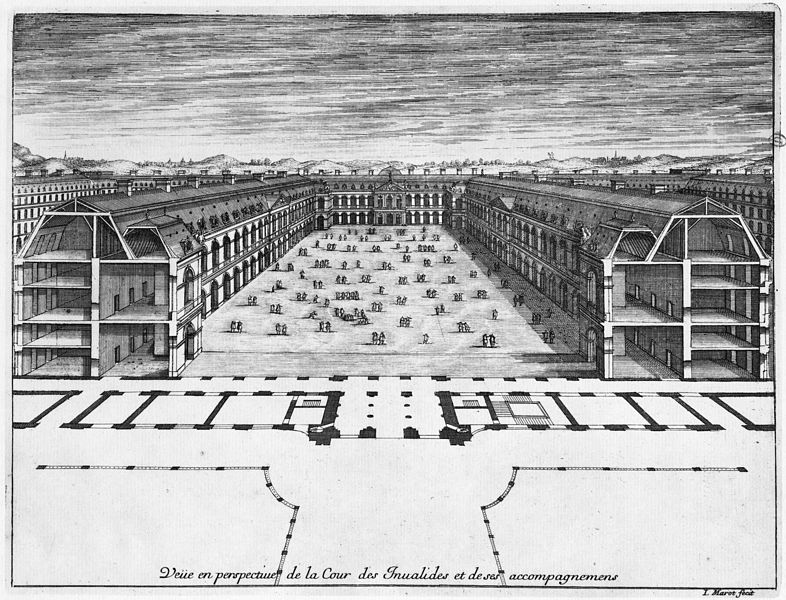 File:L'Architecture française (Marot) - Damiron 1967 ex117-014 Invalides, veue en perspective de la Cour.jpg