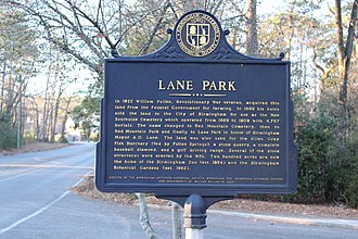 Lane Park Historical Plaque Lane Park Historical Plaque Birmingham AL 2012-12-30.JPG