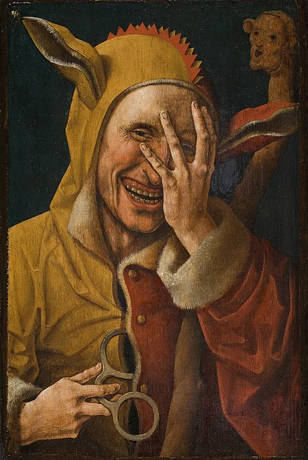 "Laughing Fool", di Jacob Cornelisz van Oostsanen (1500)