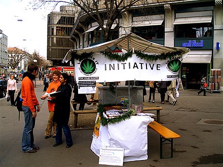 Legalization booth in Zurich