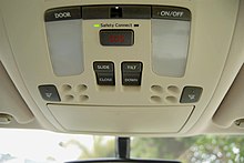 Overhead module of Lexus IS 250 with Safety Connect emergency assistance (SOS) button Lexus overhead console IS connect.jpg