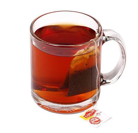 A mug of Lipton tea