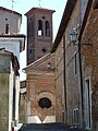 Facciata della chiesa di San Nazario, Lu, Piemonte, Italia