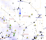 Karta som visar lokaliseringen av Messier 14
