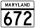 Maryland Rota 672 işaretleyici