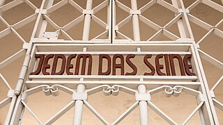 <i>Jedem das Seine</i> A Latin phrase translated into the German language
