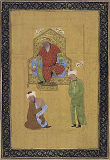 Maginair portret van Sultan Firuz Khalji, Khwaja Hasan en een derwisj..jpg