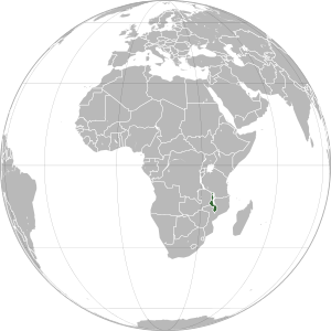 Малави на карте мира
