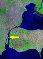 Река Детройт, вид из космоса