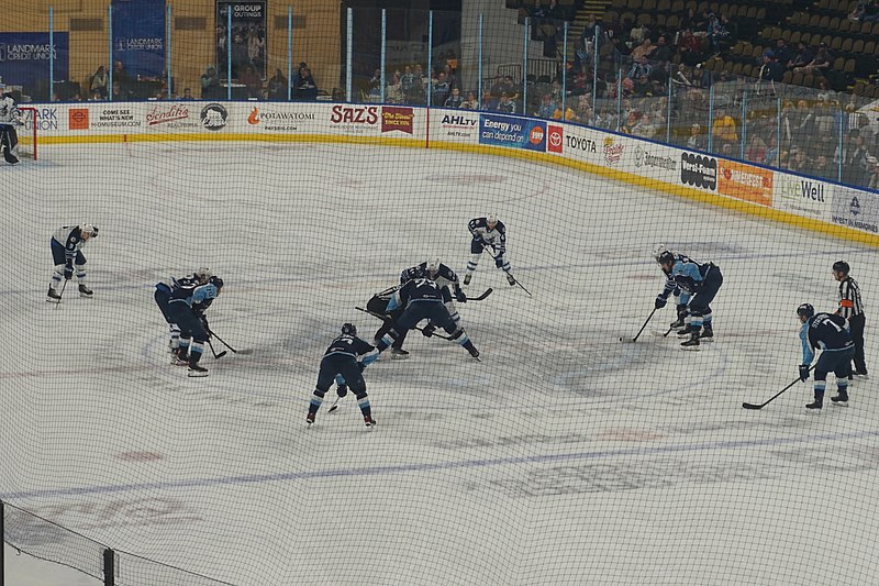 File:Manitoba Moose vs. Milwaukee Admirals May 2023 11 (face-off).jpg