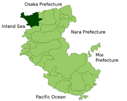 Wakajama-ši na mapě