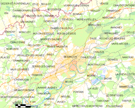 Mapa obce Besançon