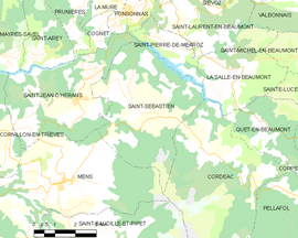 Mapa obce Saint-Sébastien