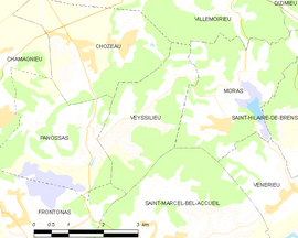 Mapa obce Veyssilieu