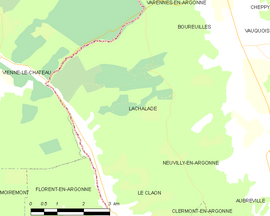 Mapa obce Lachalade
