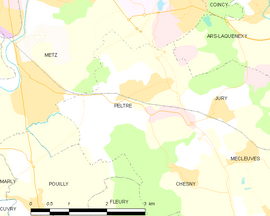 Mapa obce Peltre