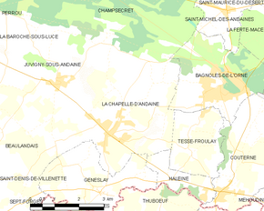 Poziția localității La Chapelle-d'Andaine