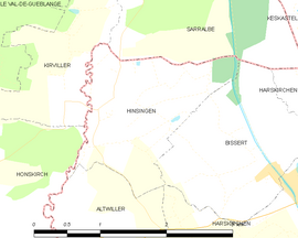 Mapa obce Hinsingen