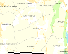 Poziția localității Canouville