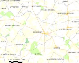 Mapa obce Secondigny
