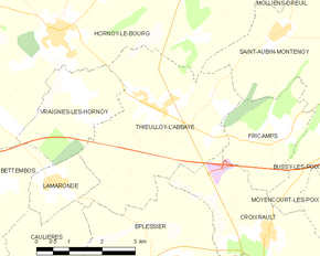 Poziția localității Thieulloy-l'Abbaye
