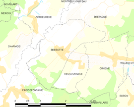 Mapa obce Brebotte